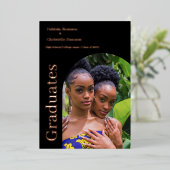 Invitation En Aluminium Classe de graduation Double Photo de 2023 (Debout devant)