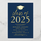 Invitation En Aluminium Classe de marine moderne de 2025 Graduation Party (Recto)