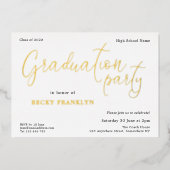 Invitation En Aluminium Classe de script photo moderne de 2024 Graduation  (Recto)