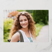 Invitation En Aluminium Classe de script photo moderne de 2024 Graduation  (Verso)