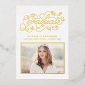Invitation En Aluminium Classe de script rustique de 2024 Graduation Gold (Recto)