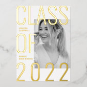 Invitation En Aluminium Classe moderne de 2022 Foil Pressed Graduation Par (Recto)