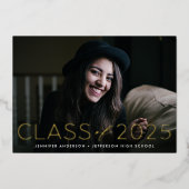 Invitation En Aluminium Classe moderne de 2023 Photo Graduation Gold (Recto)