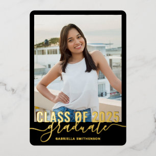 Invitation En Aluminium Classe photo de graduation moderne de 2025 Faire-p