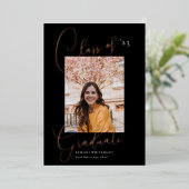 Invitation En Aluminium Classe photo moderne Noir (Debout devant)