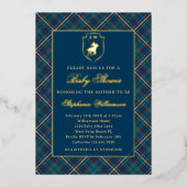 Invitation En Aluminium Classic Blue Plaid Polo Equestrian Baby Shower (Recto)