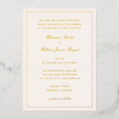 Invitation En Aluminium Classic Border Ivory Timeless Wedding (Recto)