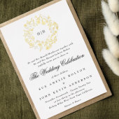 Invitation En Aluminium Classic Botanical Floral Wreath