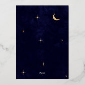 Invitation En Aluminium Classic Celestial Gold Moon Stars Mariage (Verso)