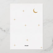 Invitation En Aluminium Classic Celestial Gold Moon Stars Mariage (Verso)