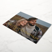 Invitation En Aluminium Classic Elegance Gold Joyeux Noël (Rotation)