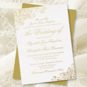 Invitation En Aluminium Classic Elegance Gold sur le Mariage formel blanc