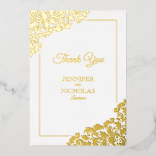 Invitation En Aluminium Classic élégant avec ornements floraux pour Mariag