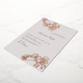 Invitation En Aluminium Classic Elegant Orchidée or Fête des mariées flora (Rotation)