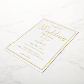Invitation En Aluminium Classic Formal Chic Gold Frame Mariage (Rotation)