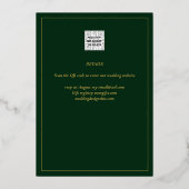 Invitation En Aluminium Classic GOLD FOIL Green Elegant Classic Mariage (Verso)