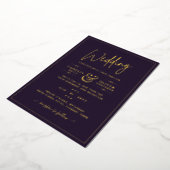 Invitation En Aluminium Classic GOLD FOIL Plum Elegant Classic Mariage (Rotation)