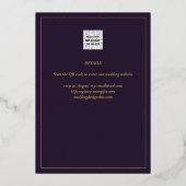 Invitation En Aluminium Classic GOLD FOIL Plum Elegant Classic Mariage (Verso)