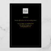 Invitation En Aluminium Classic GOLD FOIL Texte Mariage noir élégant (Verso)