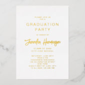 Invitation En Aluminium Classic Gold Script Graduation Party (Recto)