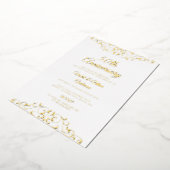 Invitation En Aluminium Classic Gold Swirl 50e anniversaire de Mariage (Rotation)
