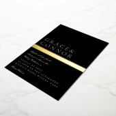 Invitation En Aluminium Classic moderne Black Grey Gold Foil Mariage (Rotation)