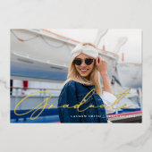 Invitation En Aluminium Classic Moderne Gold Calligraphy Graduation Party (Devant)