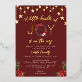 Invitation En Aluminium Classic Noël Rouge Bundle Of Joy Baby shower (Recto)