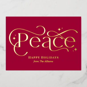 Invitation En Aluminium Classic Peace Foil Business Holiday Card
