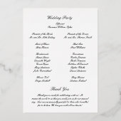 Invitation En Aluminium Classic Timeless Wedding Program (Verso)