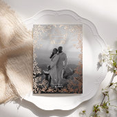 Invitation En Aluminium Classical Elegant Crest Save the Date Rose Gold