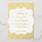 Invitation En Aluminium Classical Geometric Mandala Pattern Wedding (Recto)