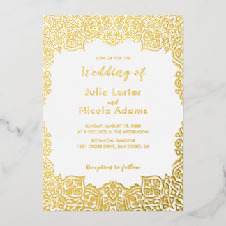 Invitation En Aluminium Classical Geometric Mandala Pattern Wedding