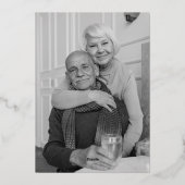 Invitation En Aluminium Classique Élégant Script 60e Anniversaire de Maria (Verso)