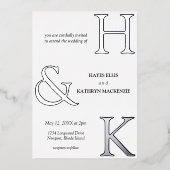 Invitation En Aluminium Classique Minimal Vieux Argent Esthétique Simple M (Recto)