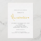 Invitation En Aluminium Classique Quinceanera Script moderne Real Foil Inv (Recto)