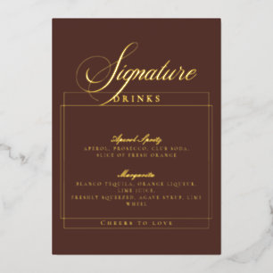 Invitation En Aluminium Classique signe de boissons de signature de mariag