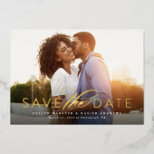 Invitation En Aluminium Classique simple enregistrer la date une photo (Recto)
