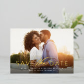 Invitation En Aluminium Classique simple enregistrer la date une photo (Debout devant)