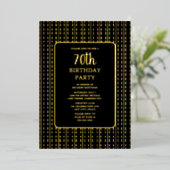 Invitation En Aluminium Classy Black & Gold 70e fête d'anniversaire person (Debout devant)