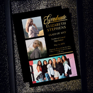 Invitation En Aluminium Classy Elegant Graduate Graduate Graduate 3 Photo