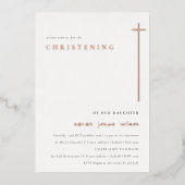 Invitation En Aluminium Classy Elegant Minimal Typographie Christening (Recto)