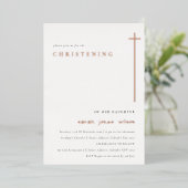 Invitation En Aluminium Classy Elegant Minimal Typographie Christening (Debout devant)