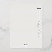 Invitation En Aluminium Classy Elegant Minimal Typographie Christening (Verso)