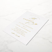 Invitation En Aluminium Clé de script simple Mariage or (Rotation)