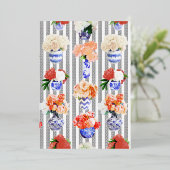 Invitation En Aluminium Clé grecque avec pivoines (Debout devant)