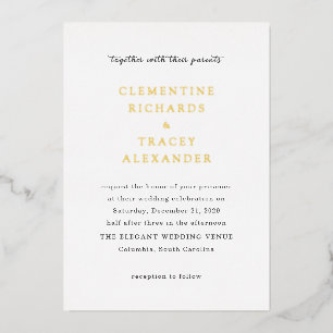 Invitation En Aluminium Clementine Elegant Mariage moderne