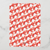 Invitation En Aluminium Cloches dorées de Noël et arc rouge (Verso)