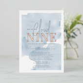 Invitation En Aluminium Cloud 9 Blue Sky Boy Baby shower par courrier (Debout devant)