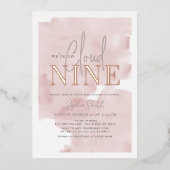Invitation En Aluminium Cloud 9 Ciel rose Aquarelle Baby shower fille (Recto)
